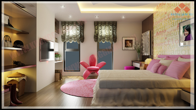 Phối cảnh 3D phòng ngủ Baby Chung cư TSQ - Bác Hà-v2